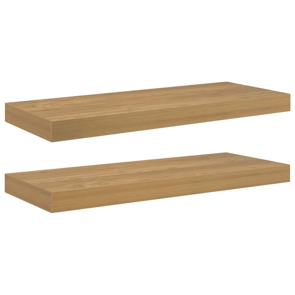 Vegghylle Veggmontert 2 pcs Brun 60 x 23 x 4 cm Konstruert tre