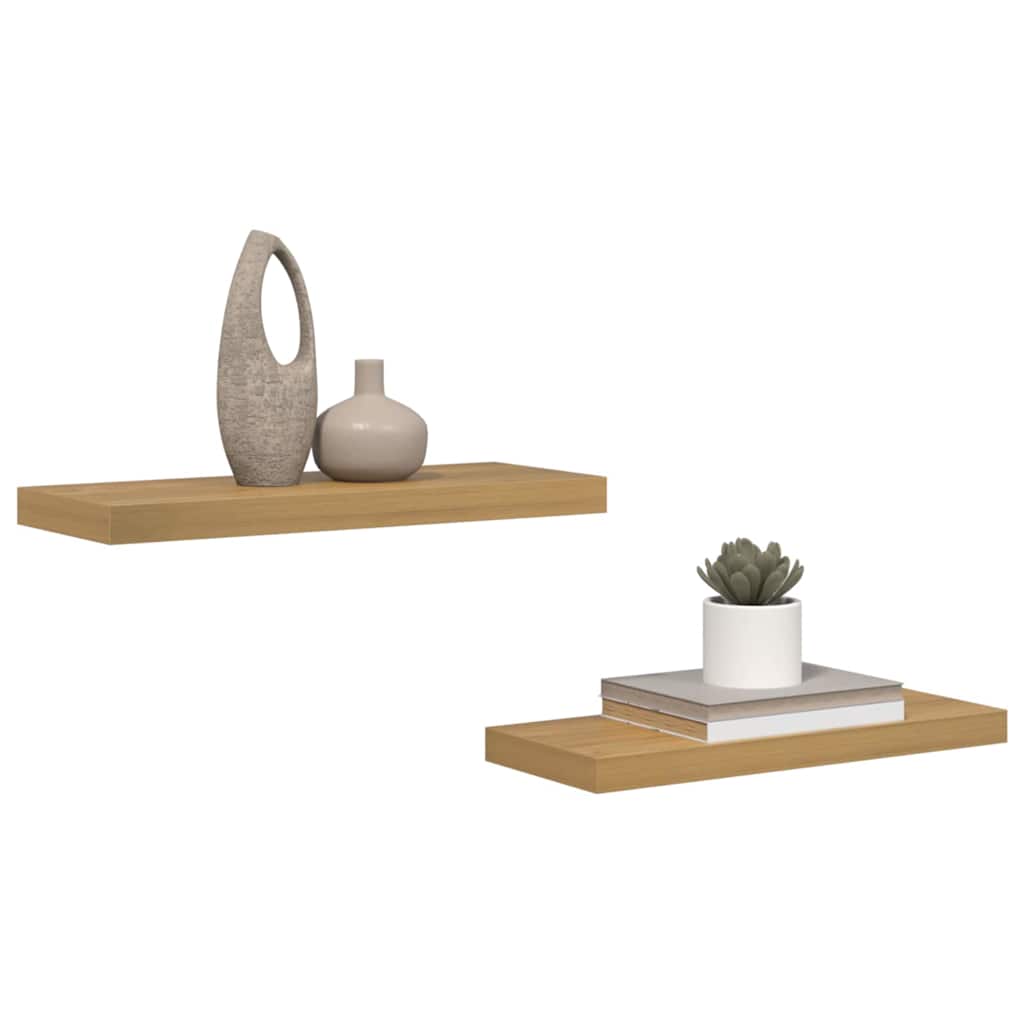 Vegghylle Veggmontert 2 pcs Brun 60 x 23 x 4 cm Konstruert tre