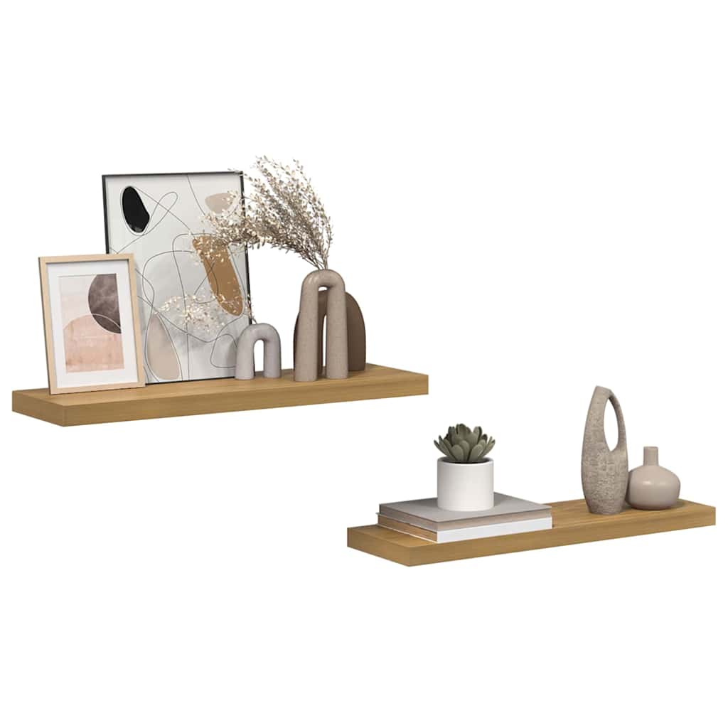 Vegghylle Veggmontert 2 stk. Brun 80 x 23,5 x 3,8 cm