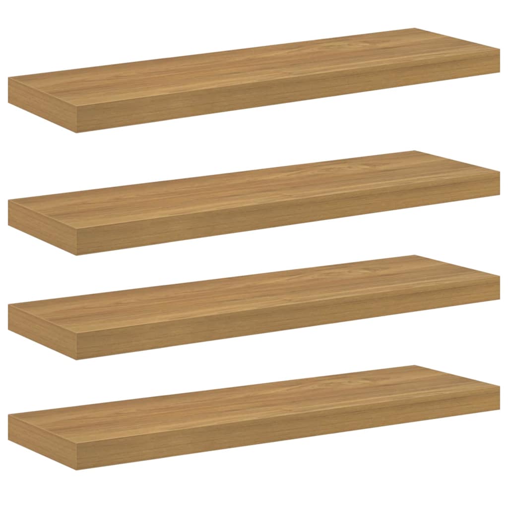 Vegghylle 4 pcs Brun 90 x 23,5 x 4 cm Konstruert tre