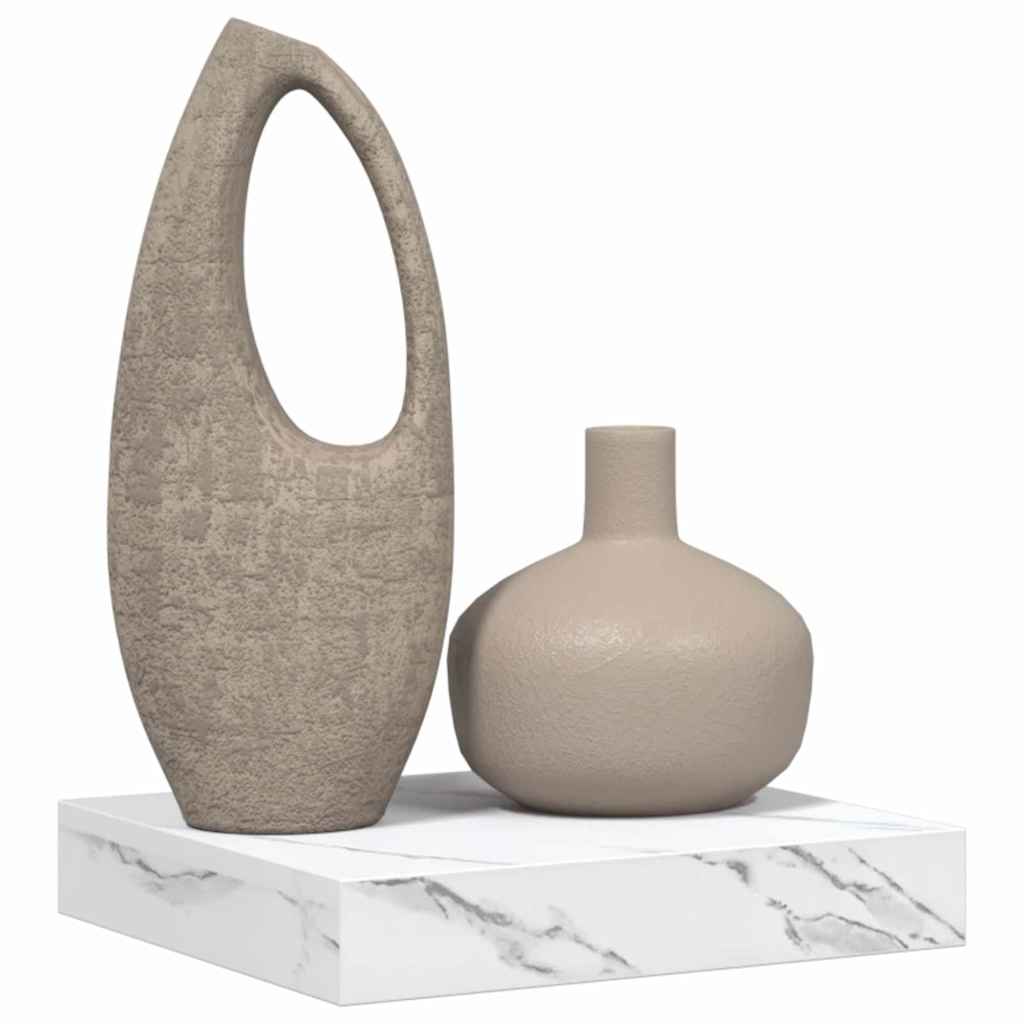 Vegghylle Hvit marmor 23 x 23,5 x 4 cm Konstruert tre