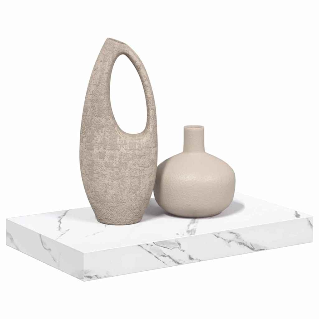 Vegghylle Hvit marmor 40 x 23,5 x 4 cm Konstruert tre