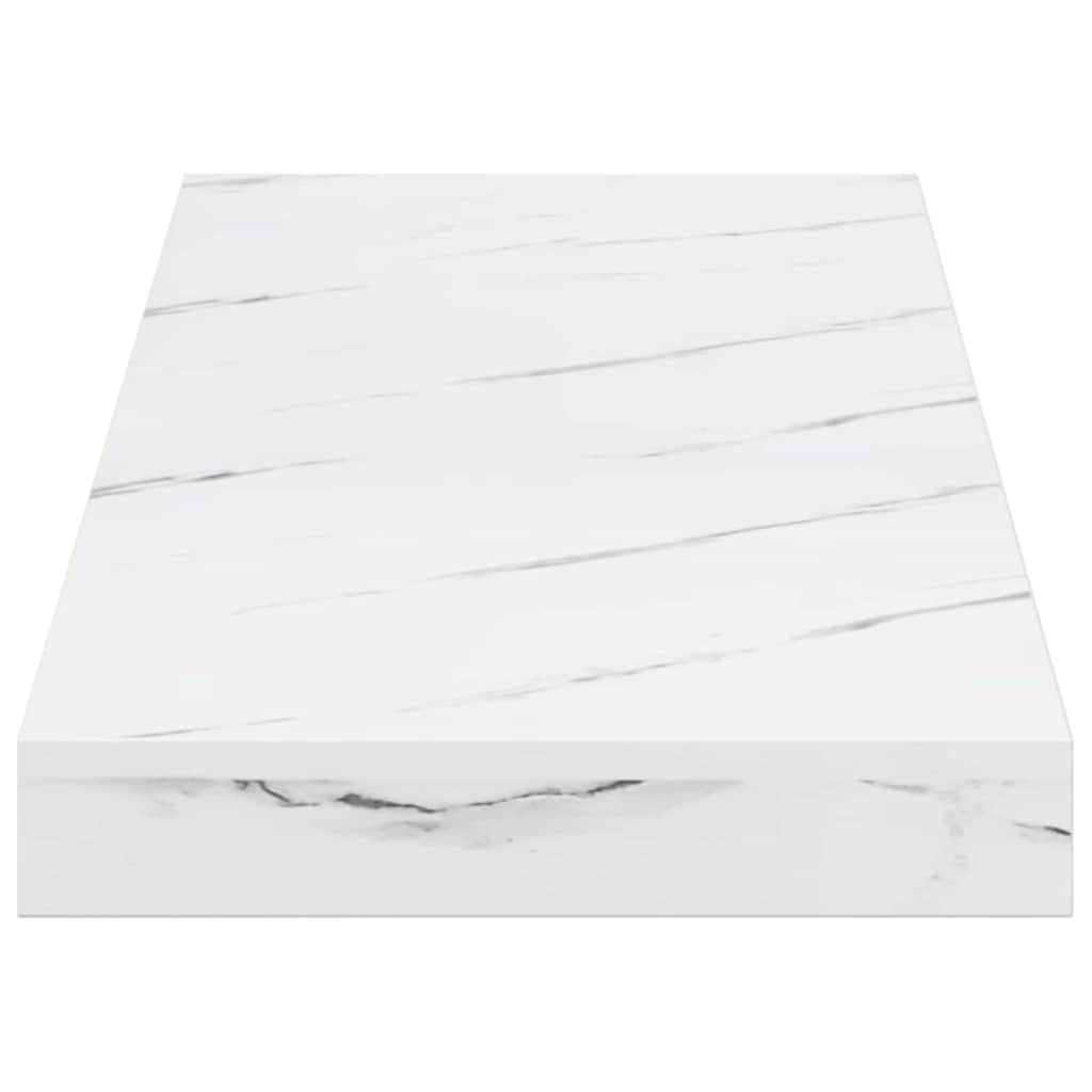 Vegghylle 2 pcs Hvit marmor 60 x 23,5 x 4 cm Konstruert tre