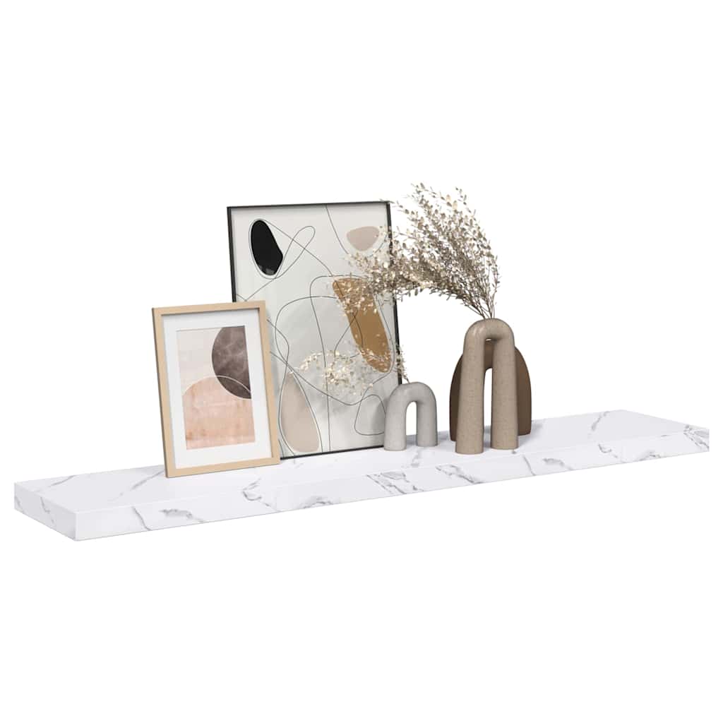 Vegghylle Veggmontert Hvit marmor 120 x 23,5 x 3,8 cm