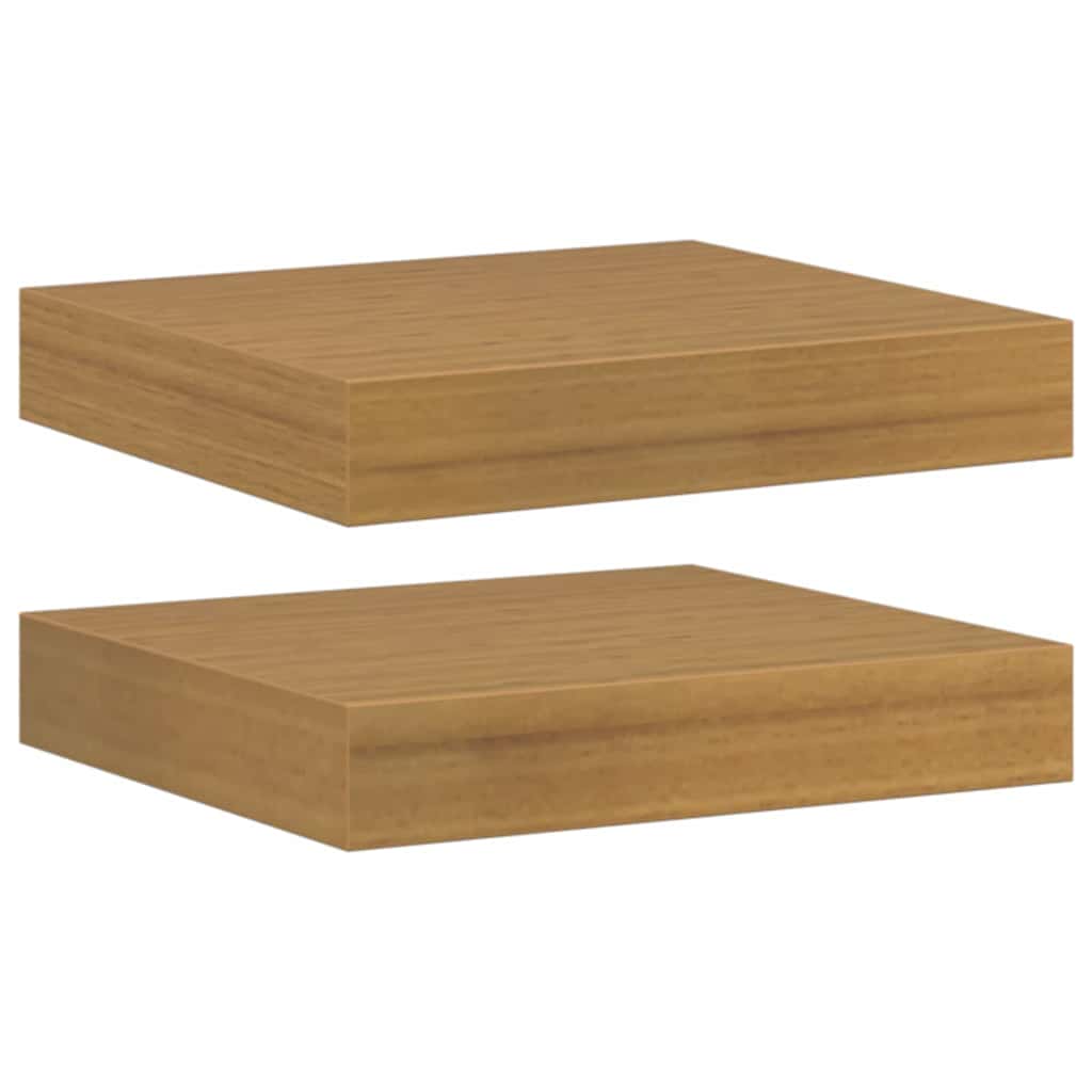 Vegghylle 2 pcs Beige 23 x 23,5 x 4 cm Konstruert tre