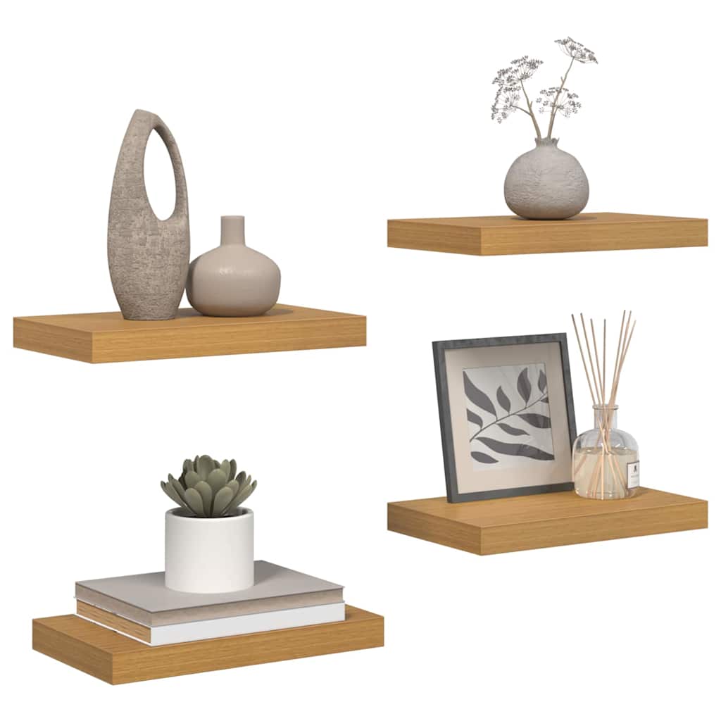 Vegghylle 4 pcs Beige 40 x 23,5 x 4 cm Konstruert tre