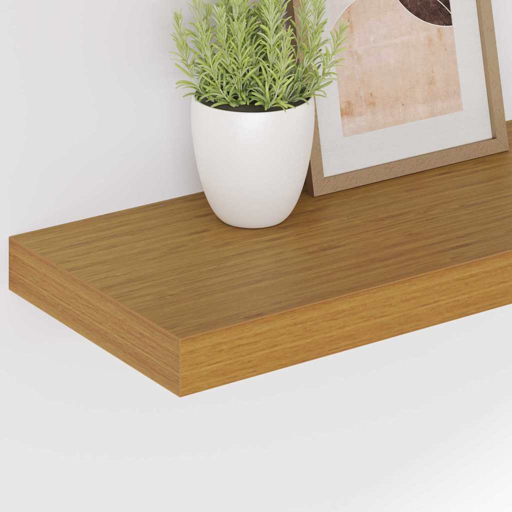 Vegghylle Veggmontert 2 pcs Beige 50 x 23 x 4 cm Konstruert tre