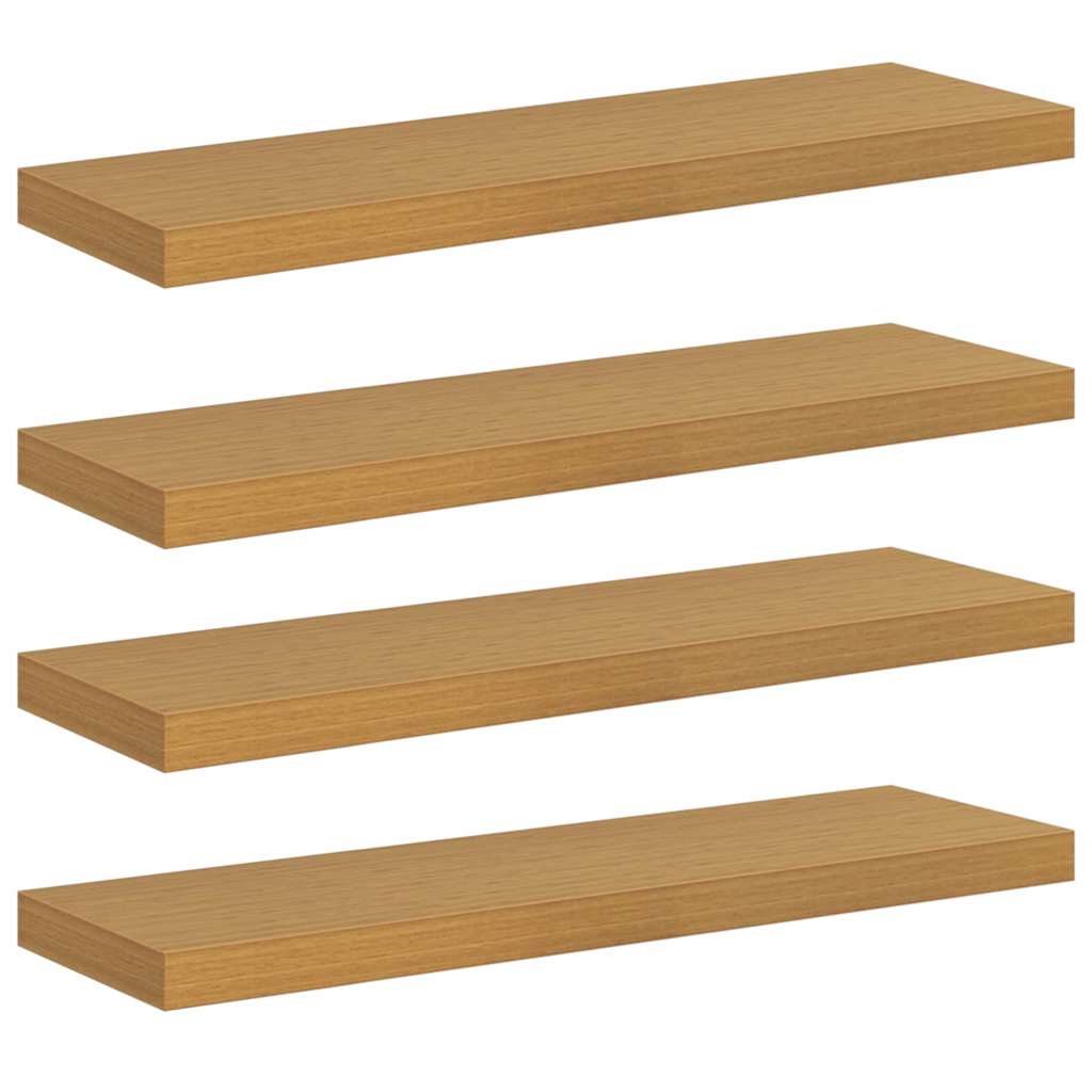 Vegghylle 4 pcs Beige 80 x 23,5 x 4 cm Konstruert tre