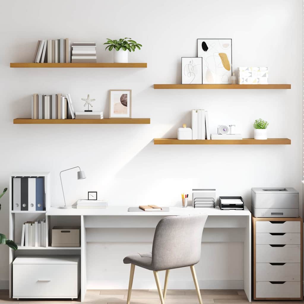 Vegghylle 4 pcs Beige 120 x 23,5 x 4 cm Konstruert tre