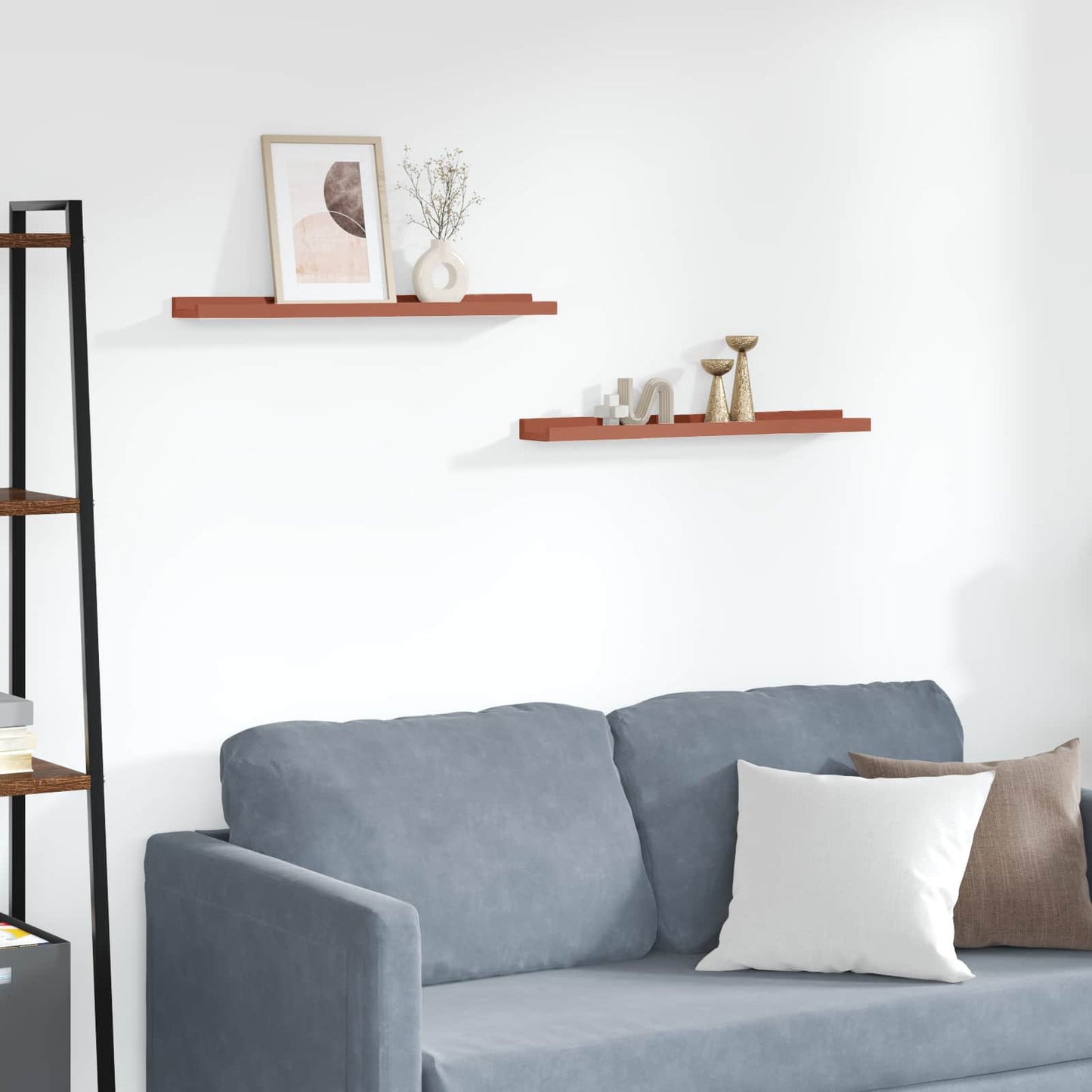 Vegghylle Veggmontert 2 pcs Rød 60 x 9 x 3 cm Konstruert tre