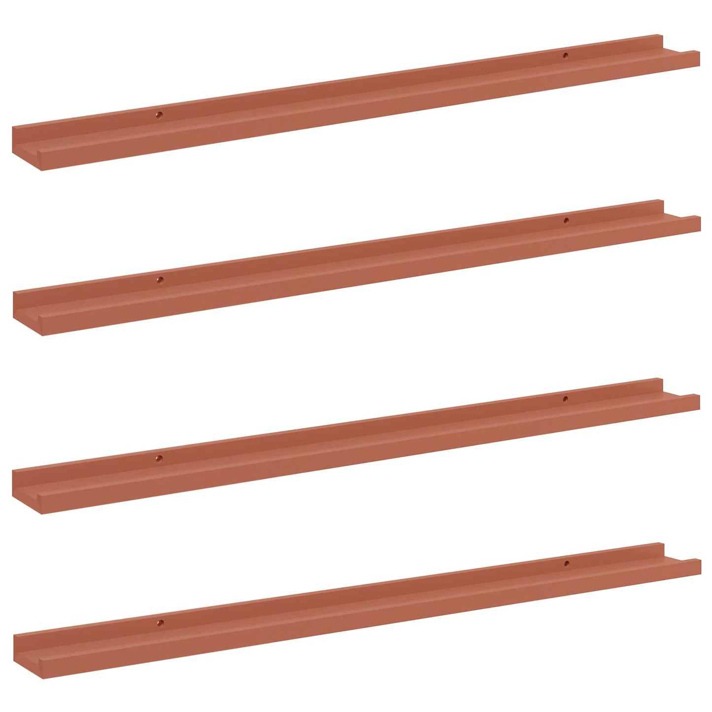 Vegghylle med hylle 4 pcs Rød 100 x 9 x 3 cm Konstruert tre