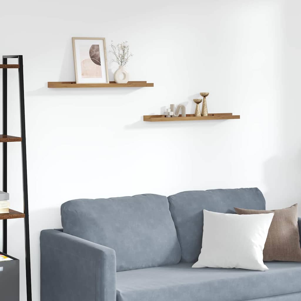 Vegghylle Veggmontert 2 stk. Brun 60 x 9 x 3 cm Konstruert tre