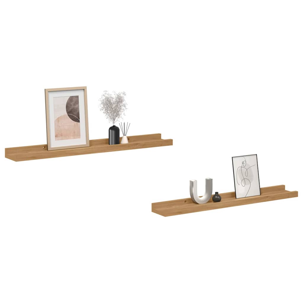 Vegghylle Veggmontert 2 stk. Brun 60 x 9 x 3 cm Konstruert tre