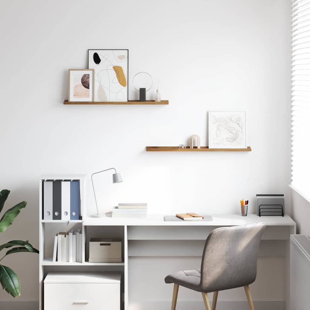 Vegghylle med hylle 2 pcs Brun 80 x 9 x 3 cm Konstruert tre