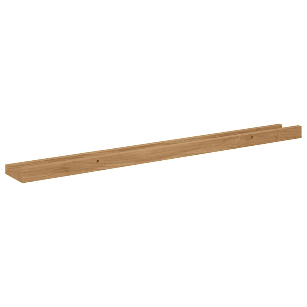 Vegghylle med hylle 2 pcs Brun 80 x 9 x 3 cm Konstruert tre