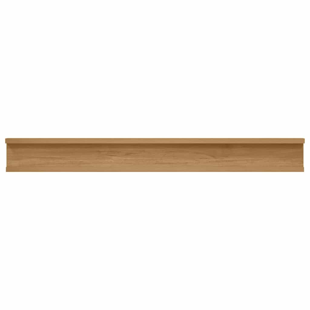 Vegghylle med hylle 2 pcs Brun 80 x 9 x 3 cm Konstruert tre