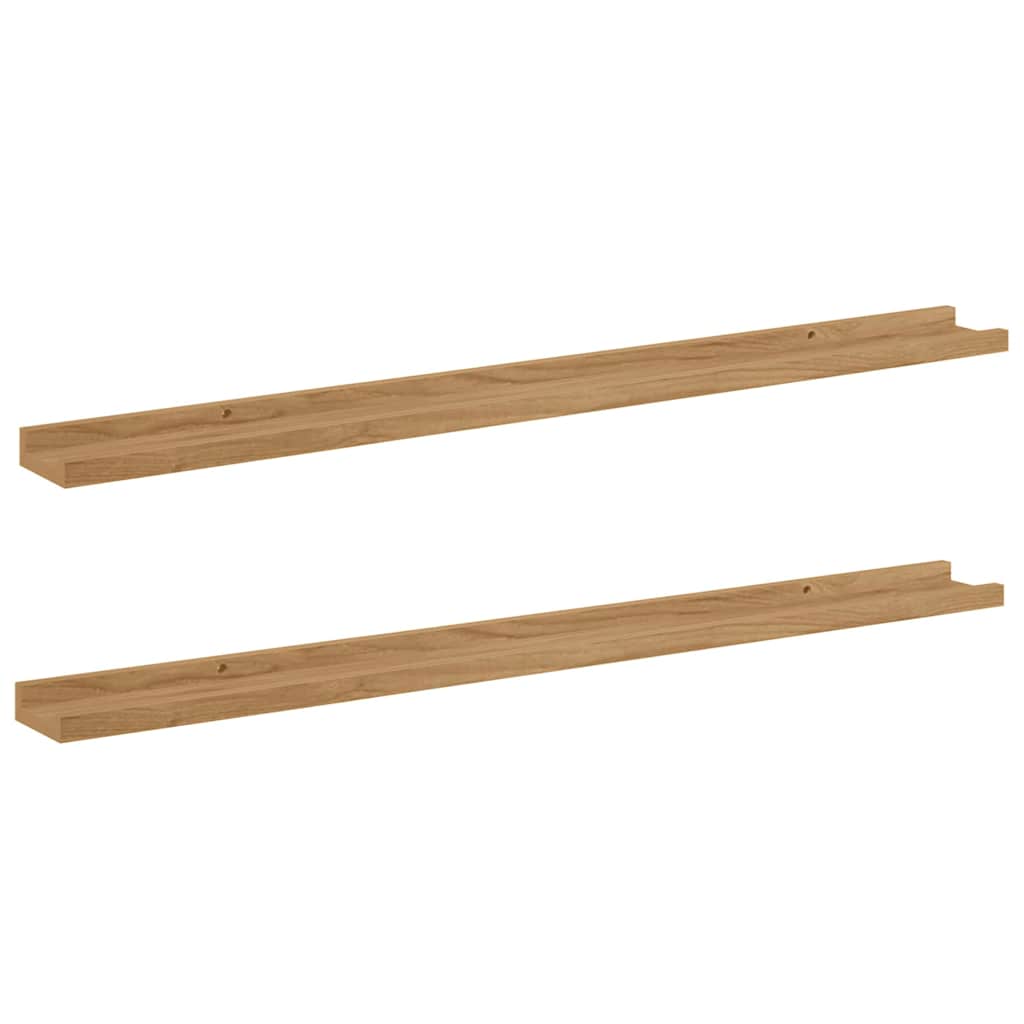 Vegghylle Veggmontert 2 stk. Brun 100 x 9 x 3 cm Konstruert tre