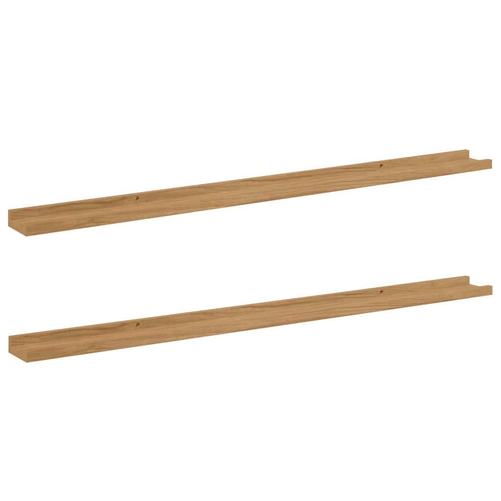 Vegghylle Veggmontert 2 stk. Brun 115 x 9 x 3 cm Konstruert tre