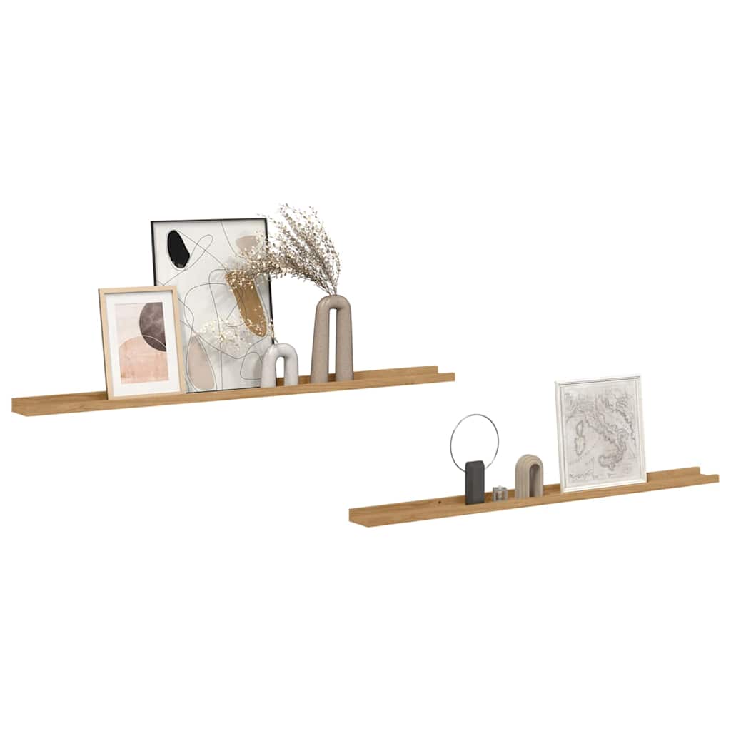 Vegghylle Veggmontert 2 stk. Brun 115 x 9 x 3 cm Konstruert tre