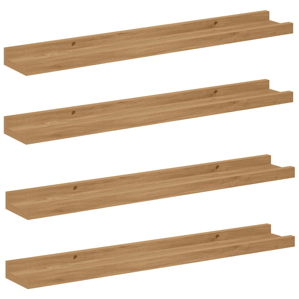 Vegghylle Veggmontert 4 stk. Brun 60 x 9 x 3 cm Konstruert tre