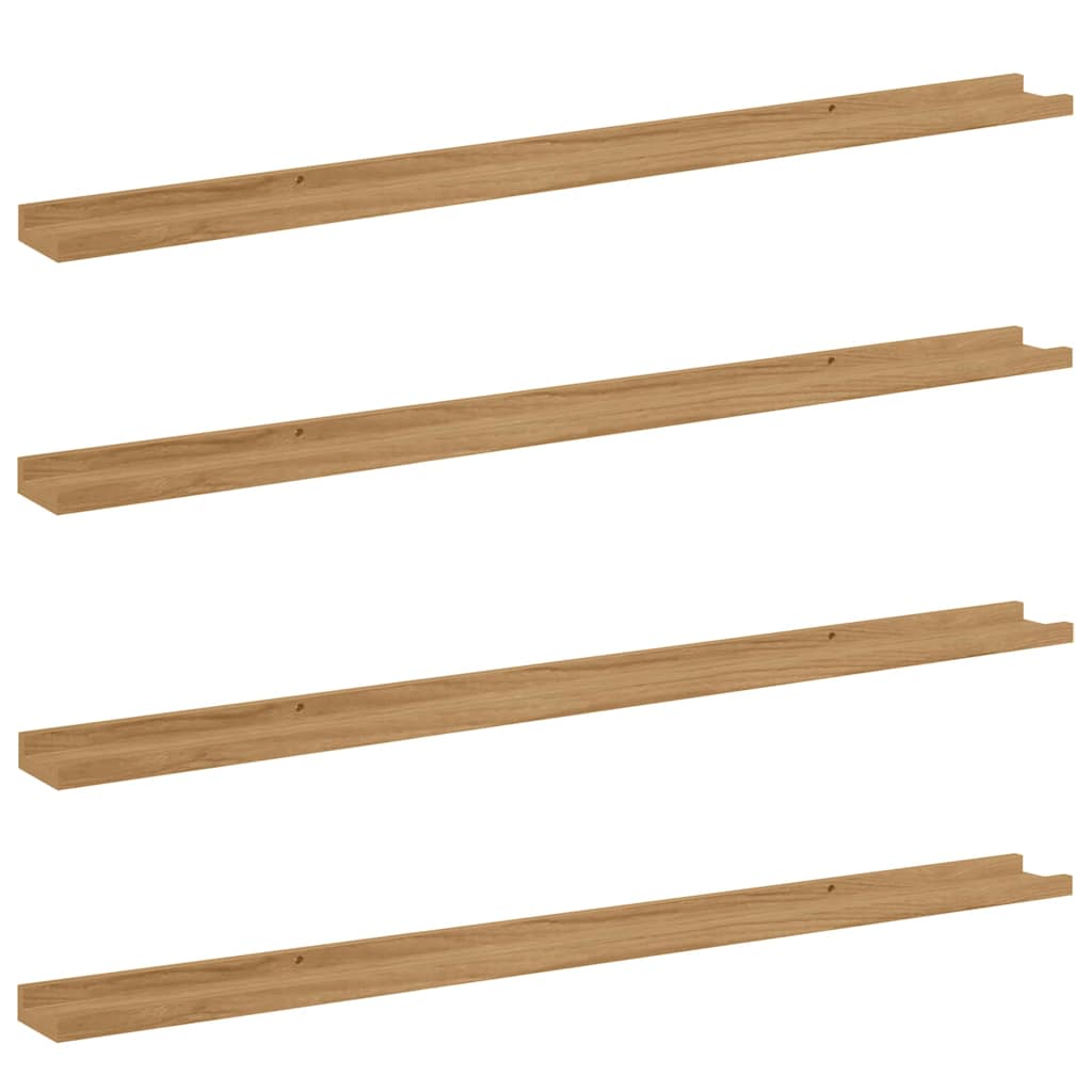 Vegghylle Veggmontert 4 stk. Brun 115 x 9 x 3 cm Konstruert tre