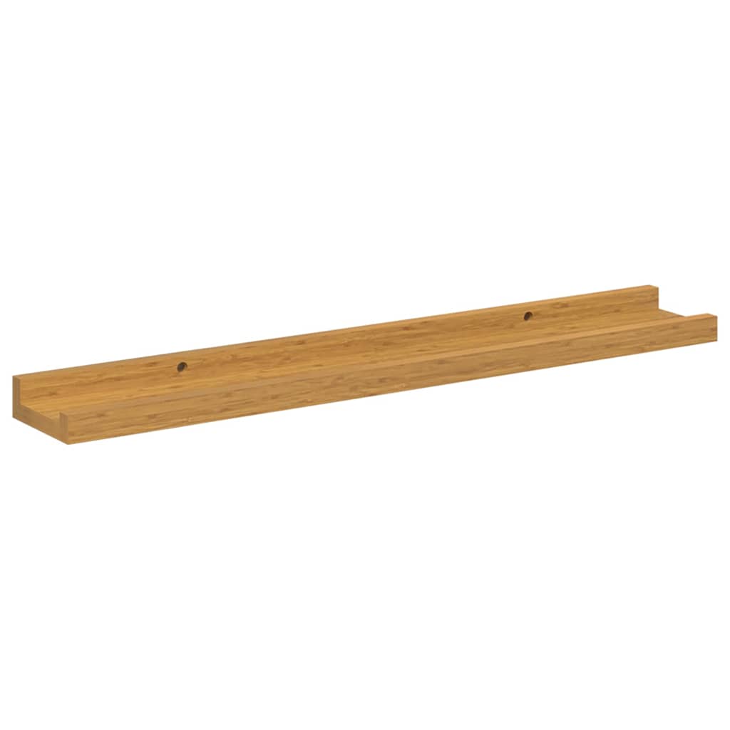 Vegghylle med hylle 2 pcs Beige 60 x 9 x 3 cm Konstruert tre