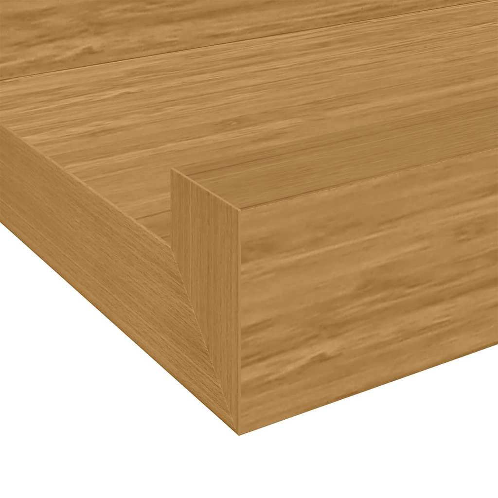 Vegghylle med hylle 2 pcs Beige 80 x 9 x 3 cm Konstruert tre