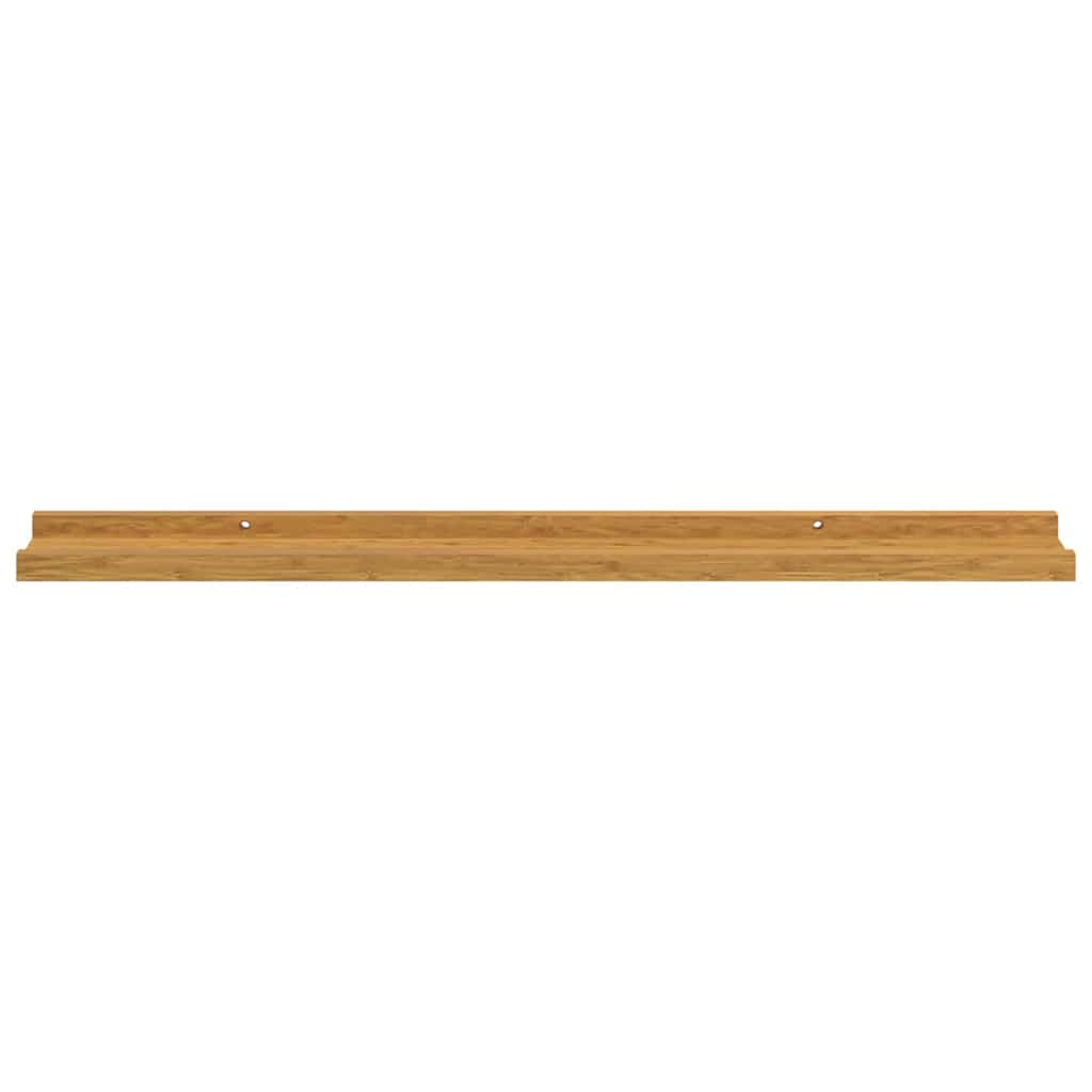 Vegghylle med hylle 2 pcs Beige 80 x 9 x 3 cm Konstruert tre