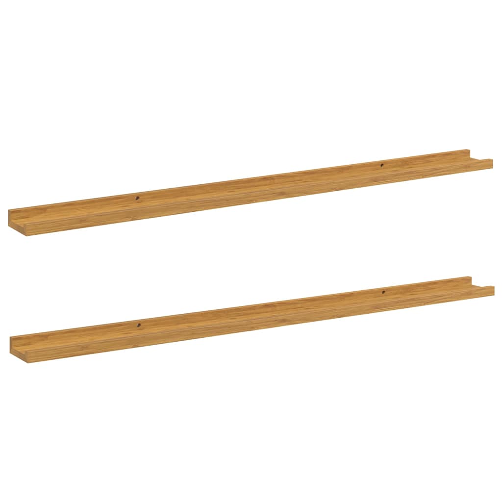 Vegghylle med hylle 2 pcs Beige 115 x 9 x 3 cm Konstruert tre