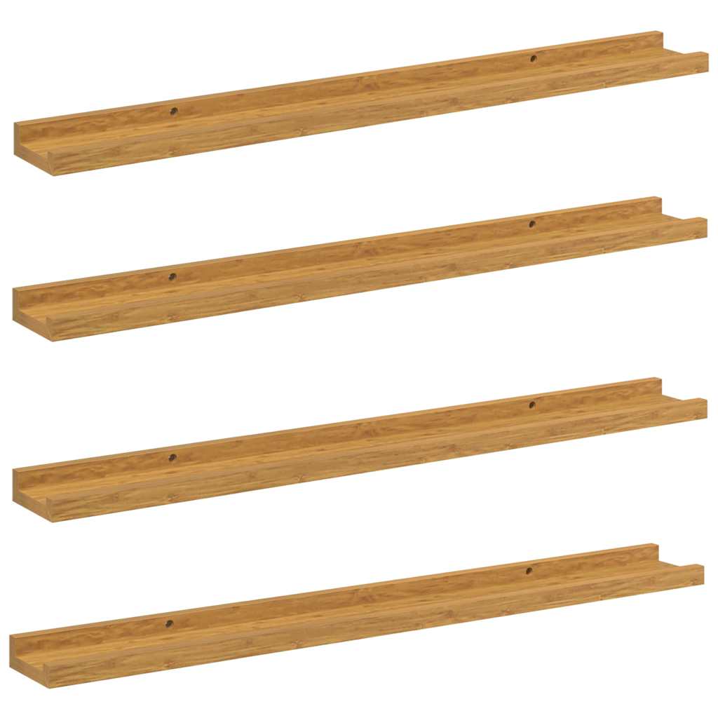 Vegghylle Veggmontert 4 pcs Beige 80 x 9 x 3 cm Konstruert tre