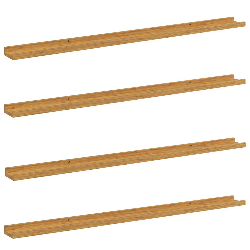 Vegghylle med hylle 4 pcs Beige 115 x 9 x 3 cm Konstruert tre