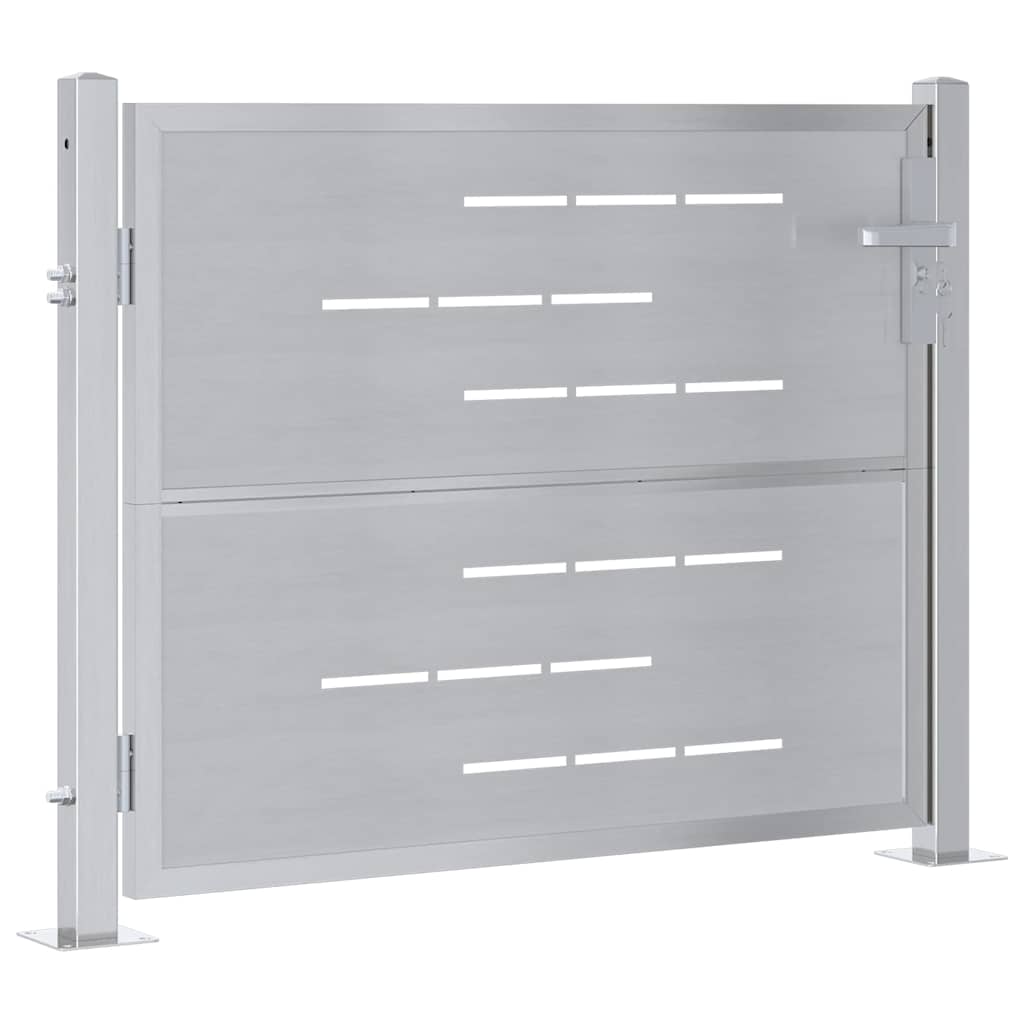 Hageport 85 x 70 cm Rustfritt stål Sølv Låsbar