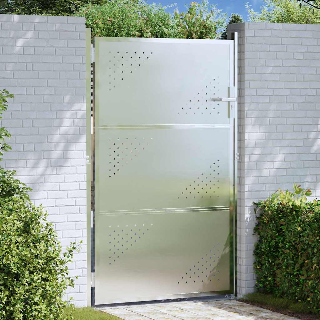 Hageport 85 x 120 cm Rustfritt stål Sølv Låsbar