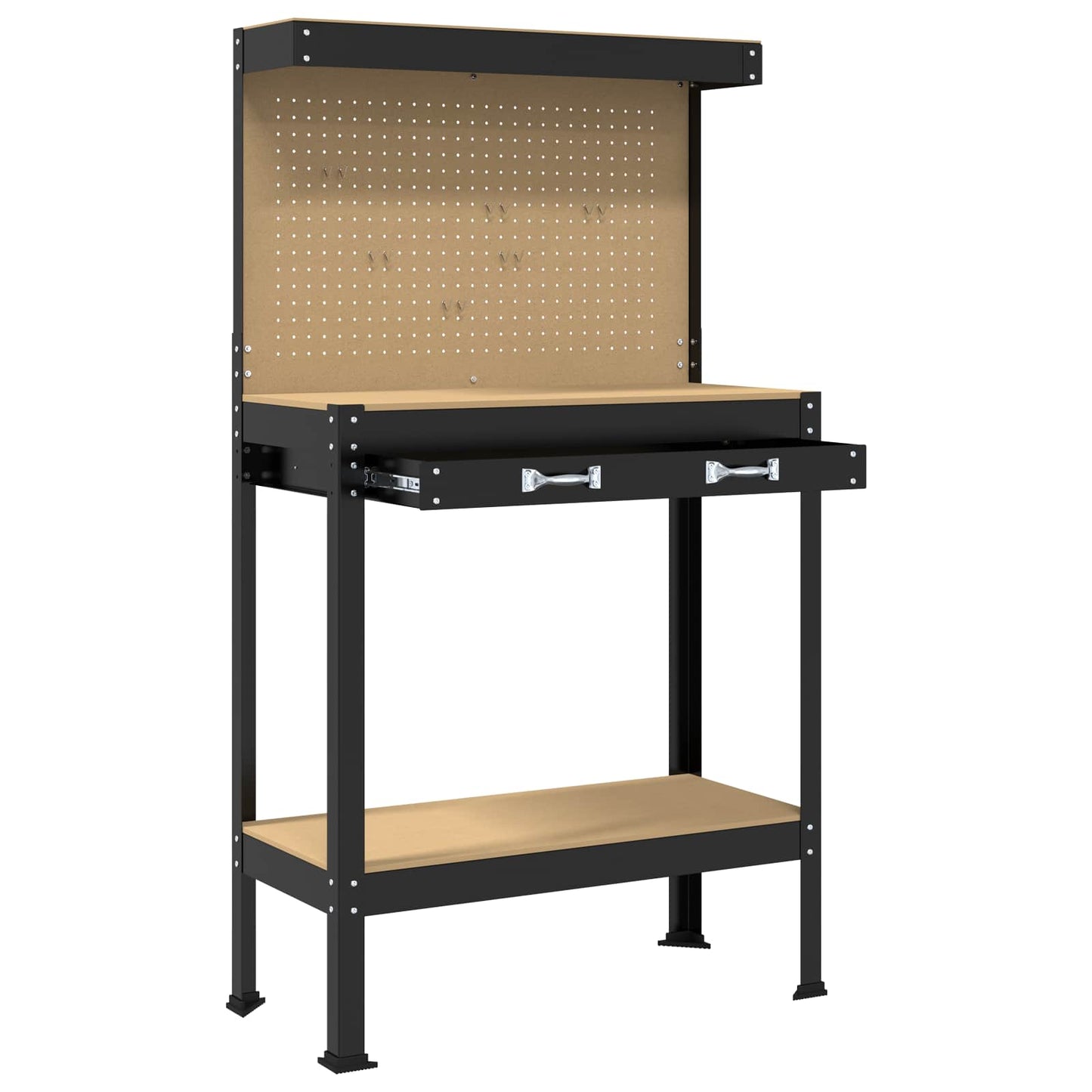 Arbeidsbenk Svart 81 x 41 x 145 cm Ingeniørtre og metall