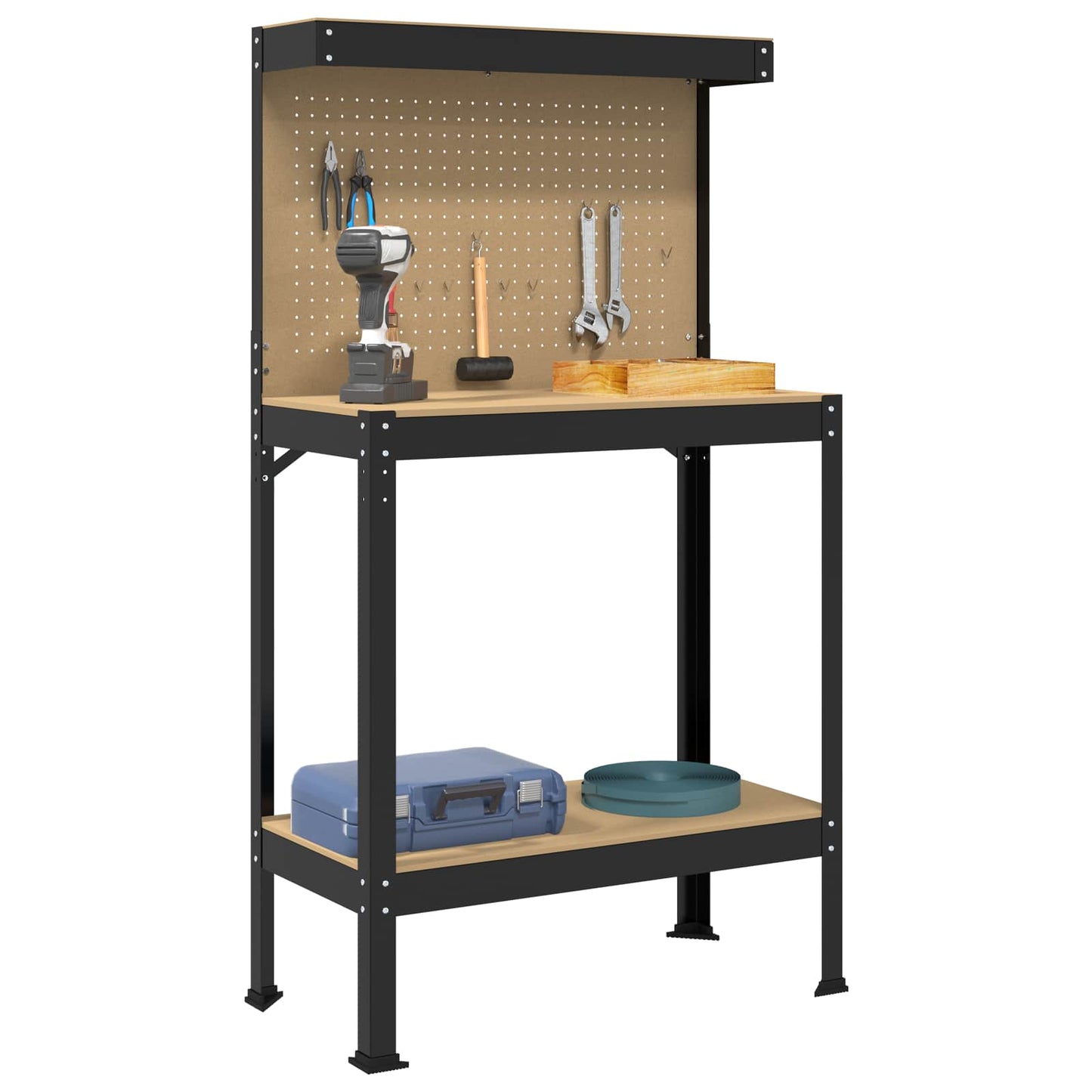 Arbeidsbenk Svart 81 x 41 x 145 cm Ingeniørtre og metall