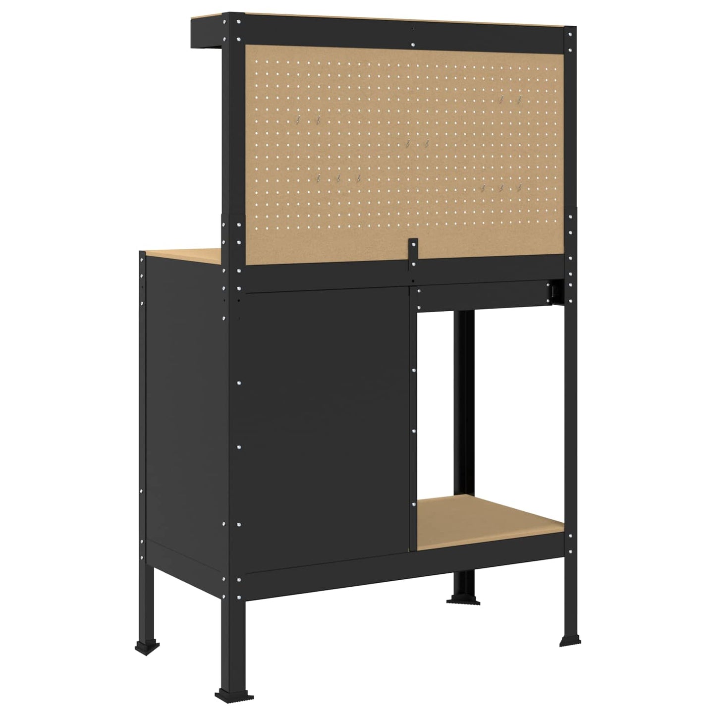Arbeidsbenk Svart 90 x 49 x 141 cm Ingeniørtre og metall