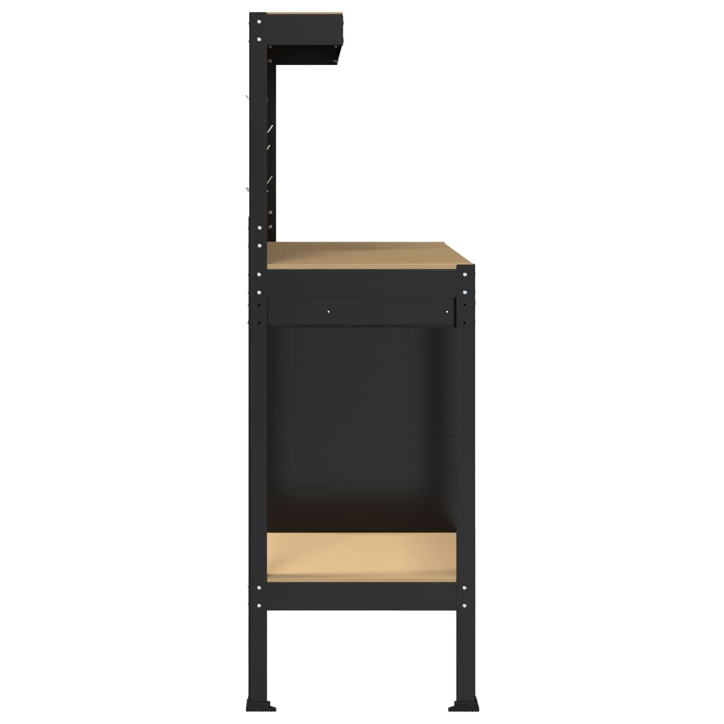 Arbeidsbenk Svart 90 x 49 x 141 cm Ingeniørtre og metall
