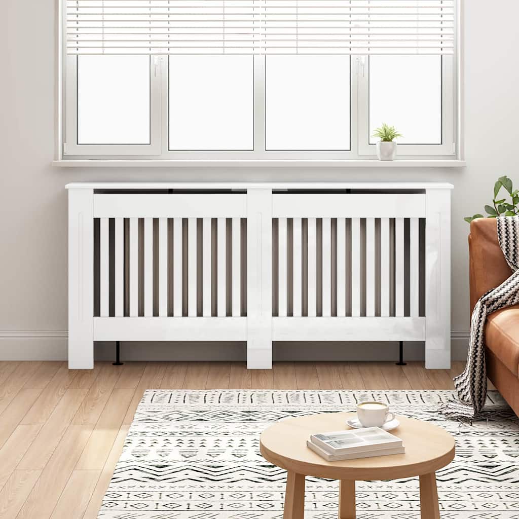Radiator Deksel Høyglanset hvit 172 x 19 x 81,5 cm