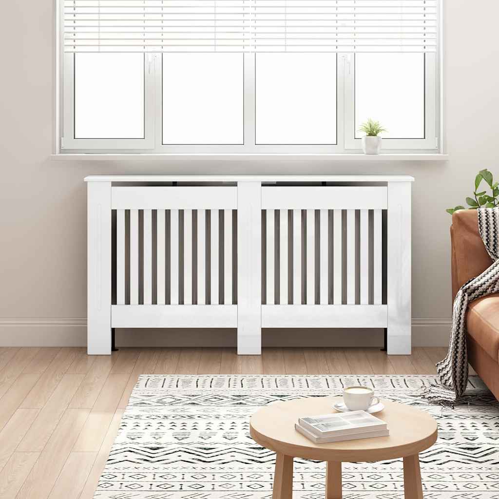 Radiator Deksel Høyglanset hvit 152 x 19 x 81,5 cm
