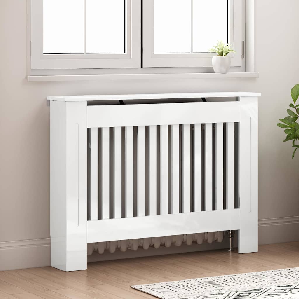 Radiator Deksel Høgglans hvit 112 x 19 x 81,5 cm Konstruert tre