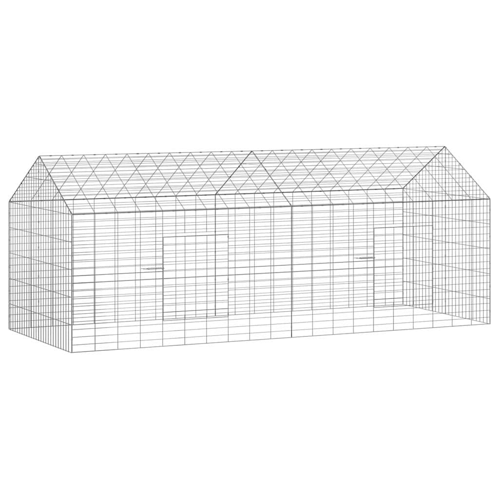 Kaninbur sølv 200 x 78 x 78 cm Galvanisert Stål