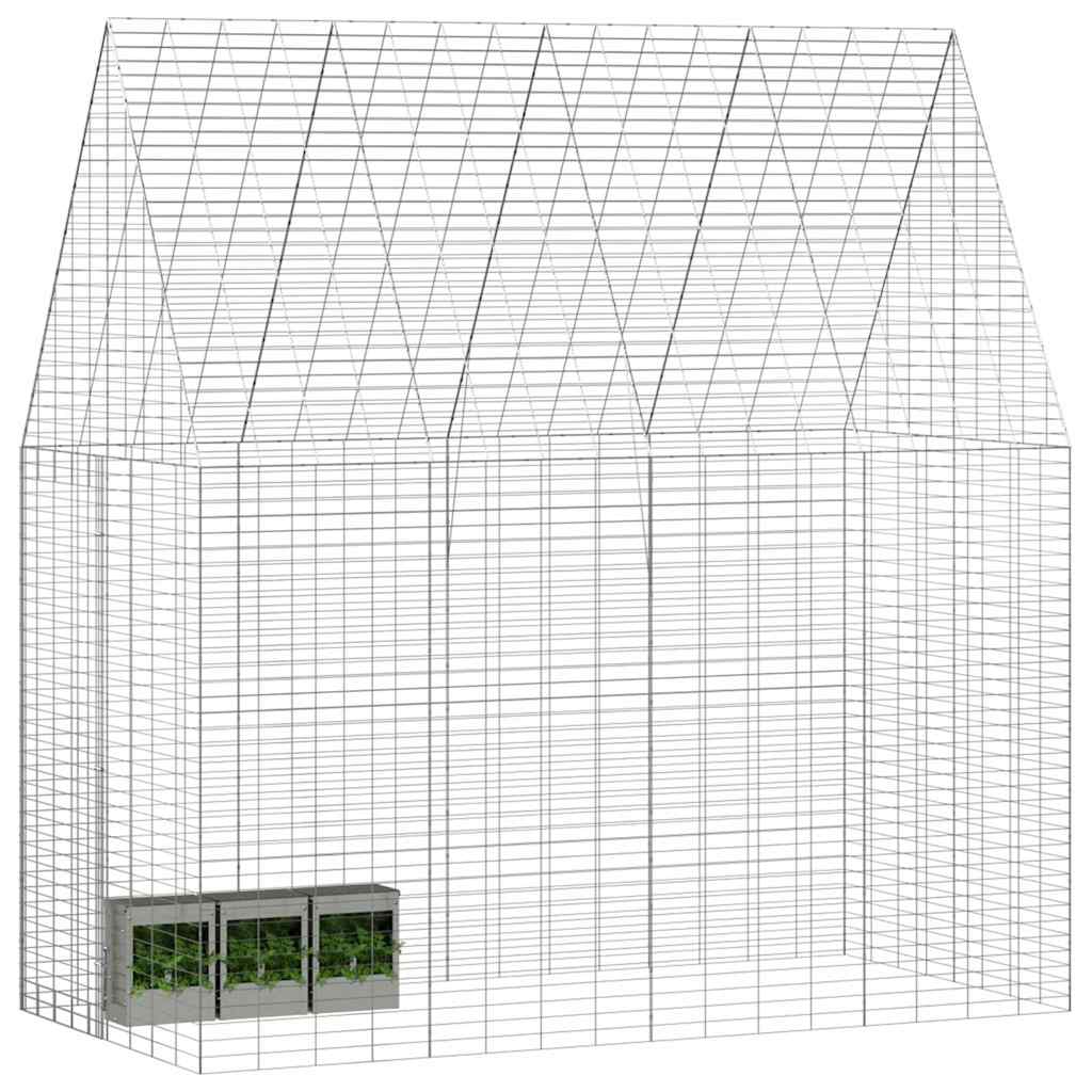 Kaninbur Sølv 200 x 100 x 210 cm Galvanisert stål