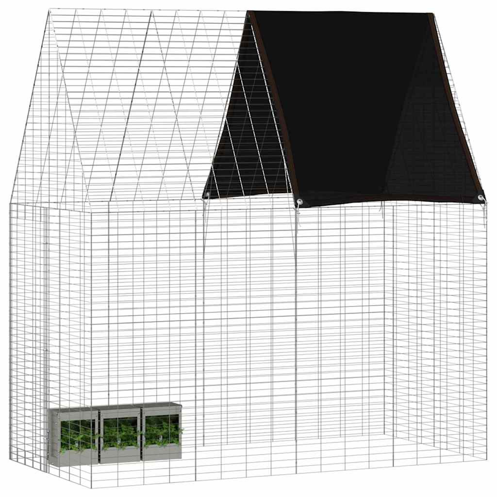 Kaninbur sølv 200 x 100 x 210 cm Galvanisert Stål