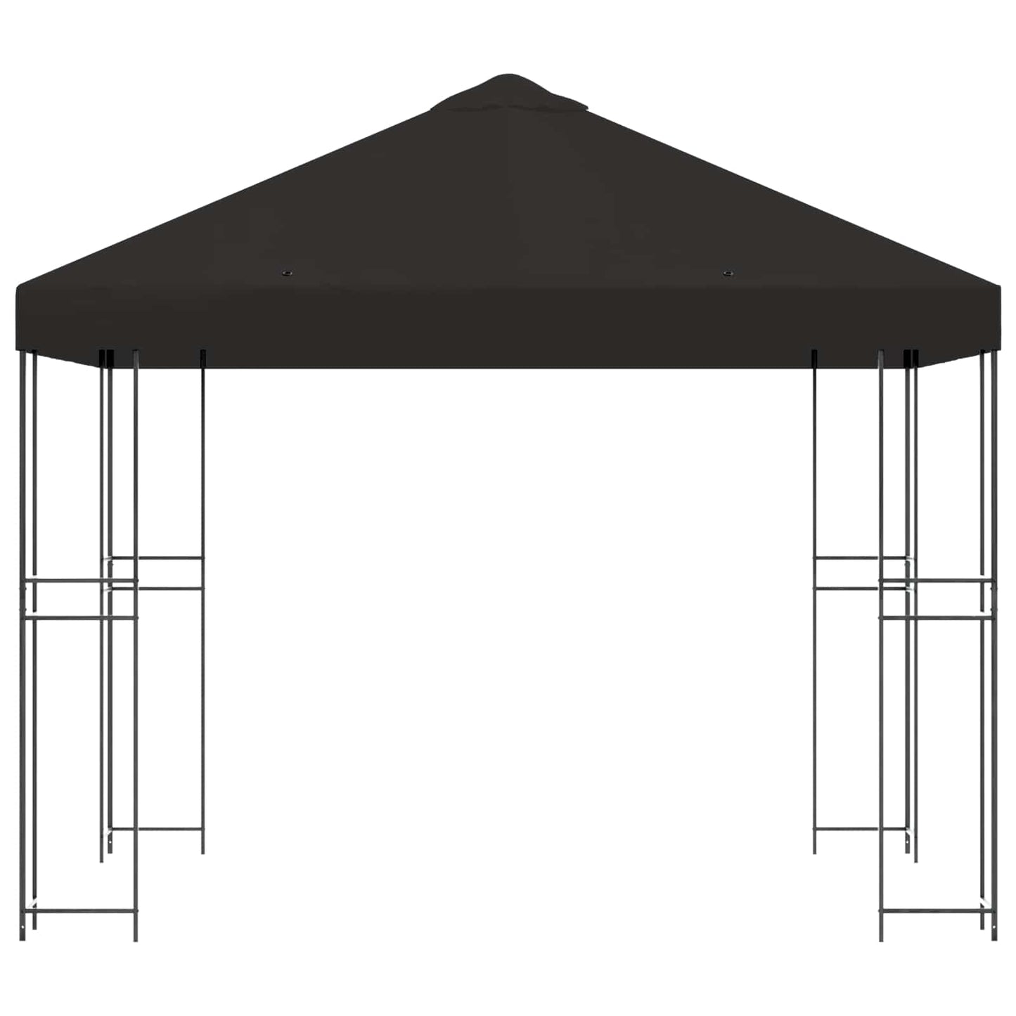 Paviljong 3 x 3 m Antrasitt Polyester og stål 190 gsm