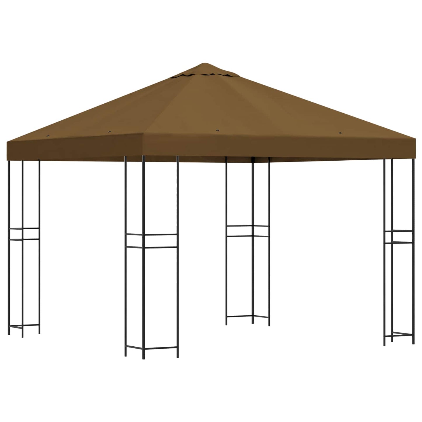Paviljong 3 x 3 m Gråbrun Polyester og stål 190 gsm