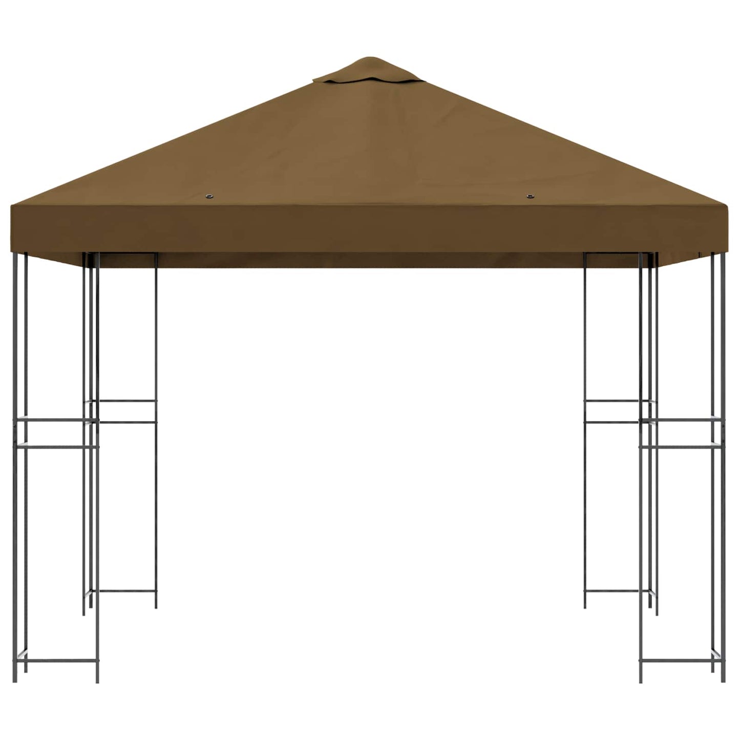 Paviljong 3 x 3 m Gråbrun Polyester og stål 190 gsm