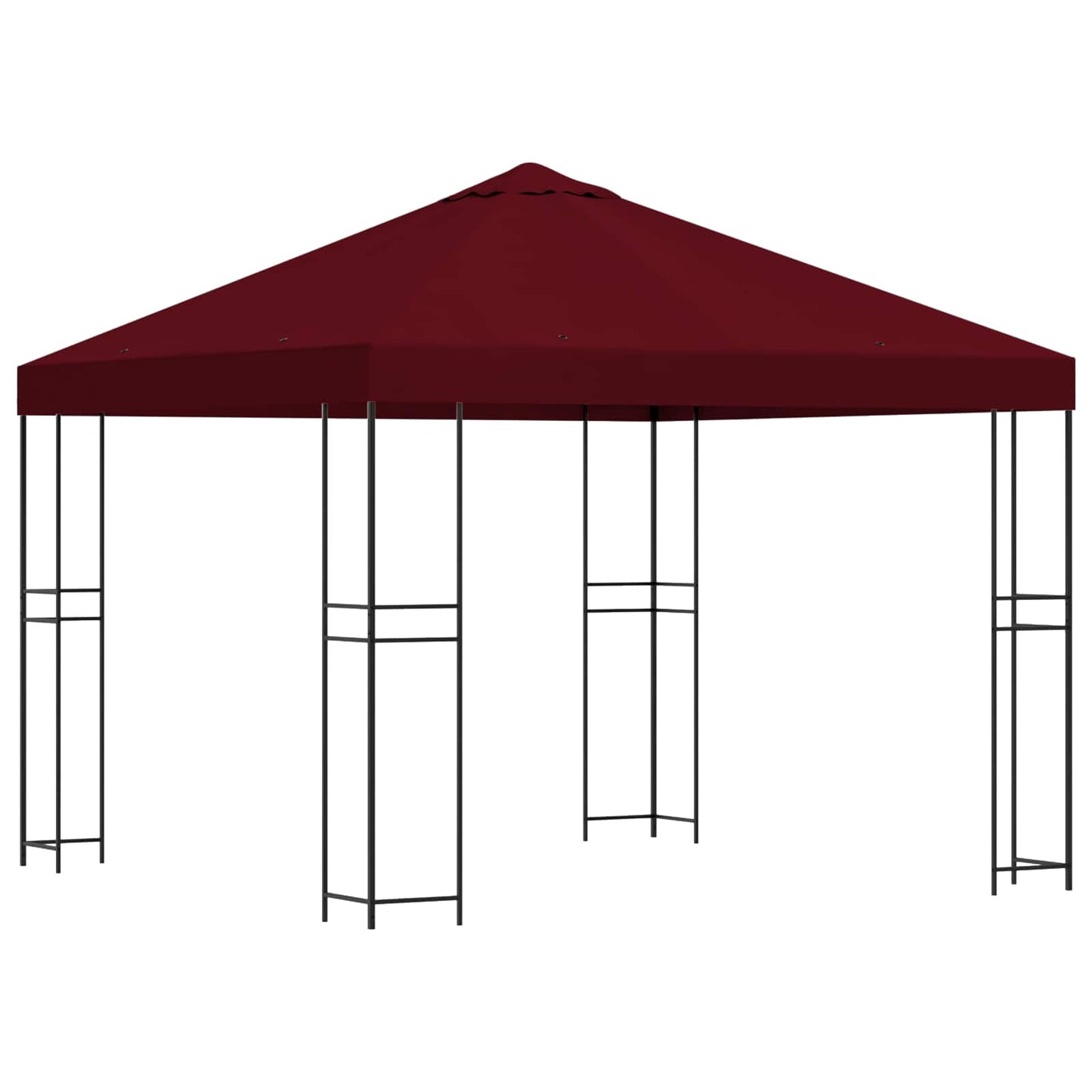 Paviljong 3 x 3 m Burgunder Polyester og stål 190 gsm