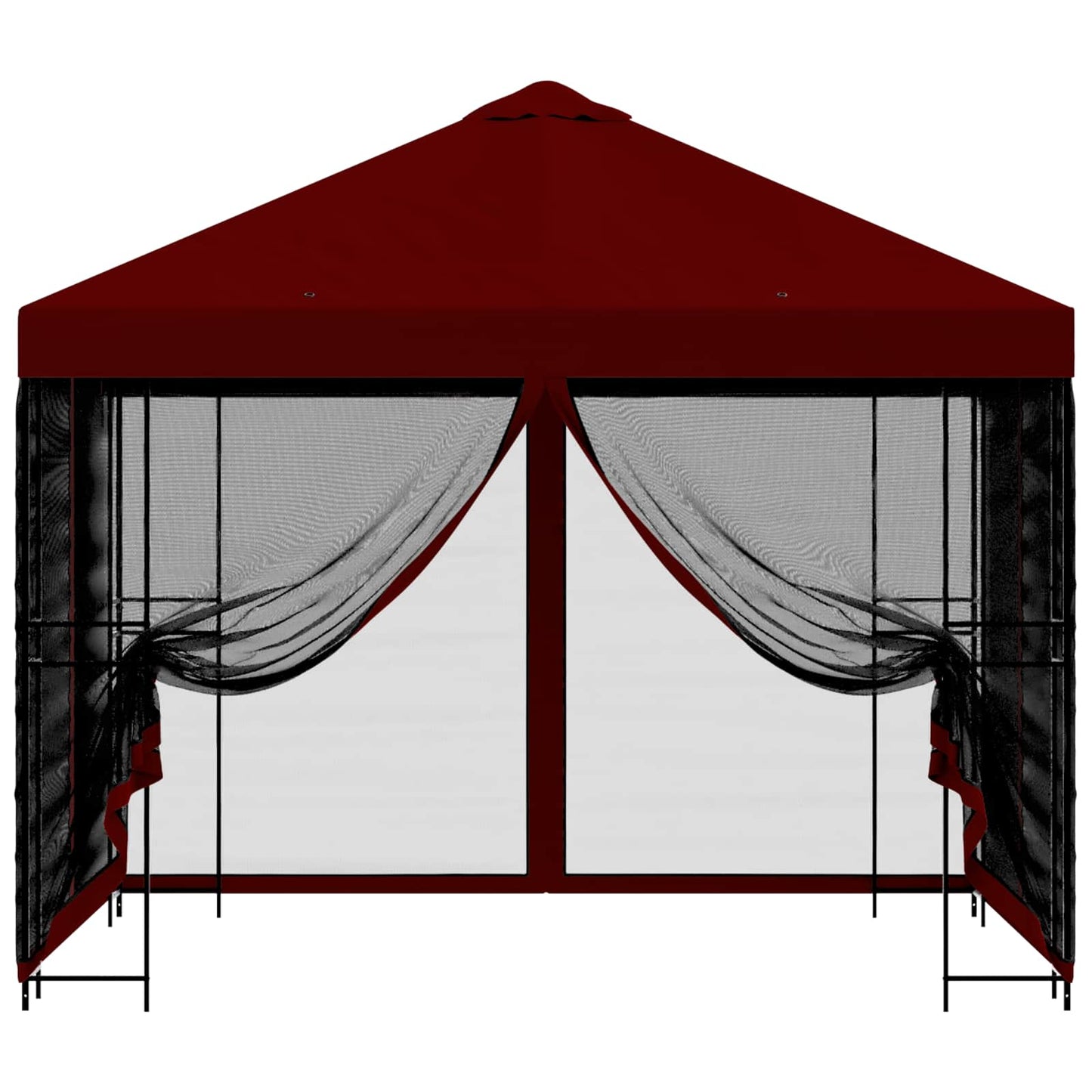 Hagepaviljong med sidevegger 3 x 3 m Burgunder