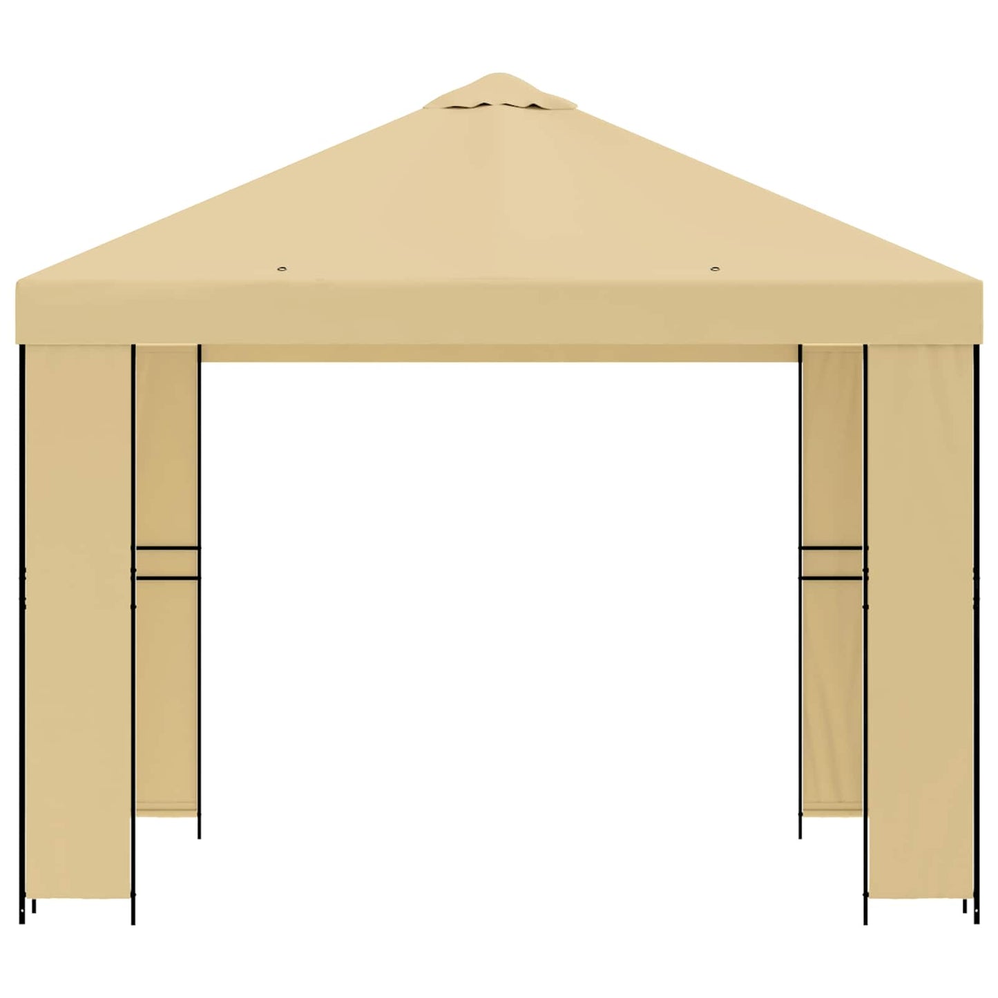 Paviljong 3 x 3 m Krem Polyester og stål 190 gsm