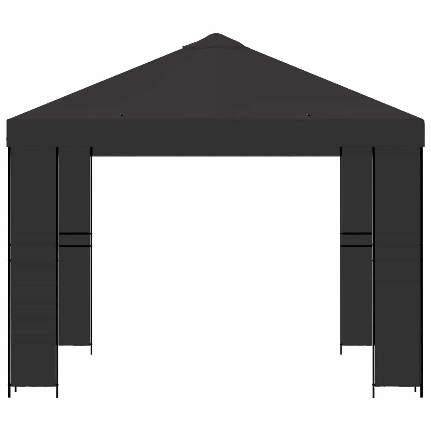 Paviljong 3 x 3 m Antrasitt Polyester og stål 190 gsm